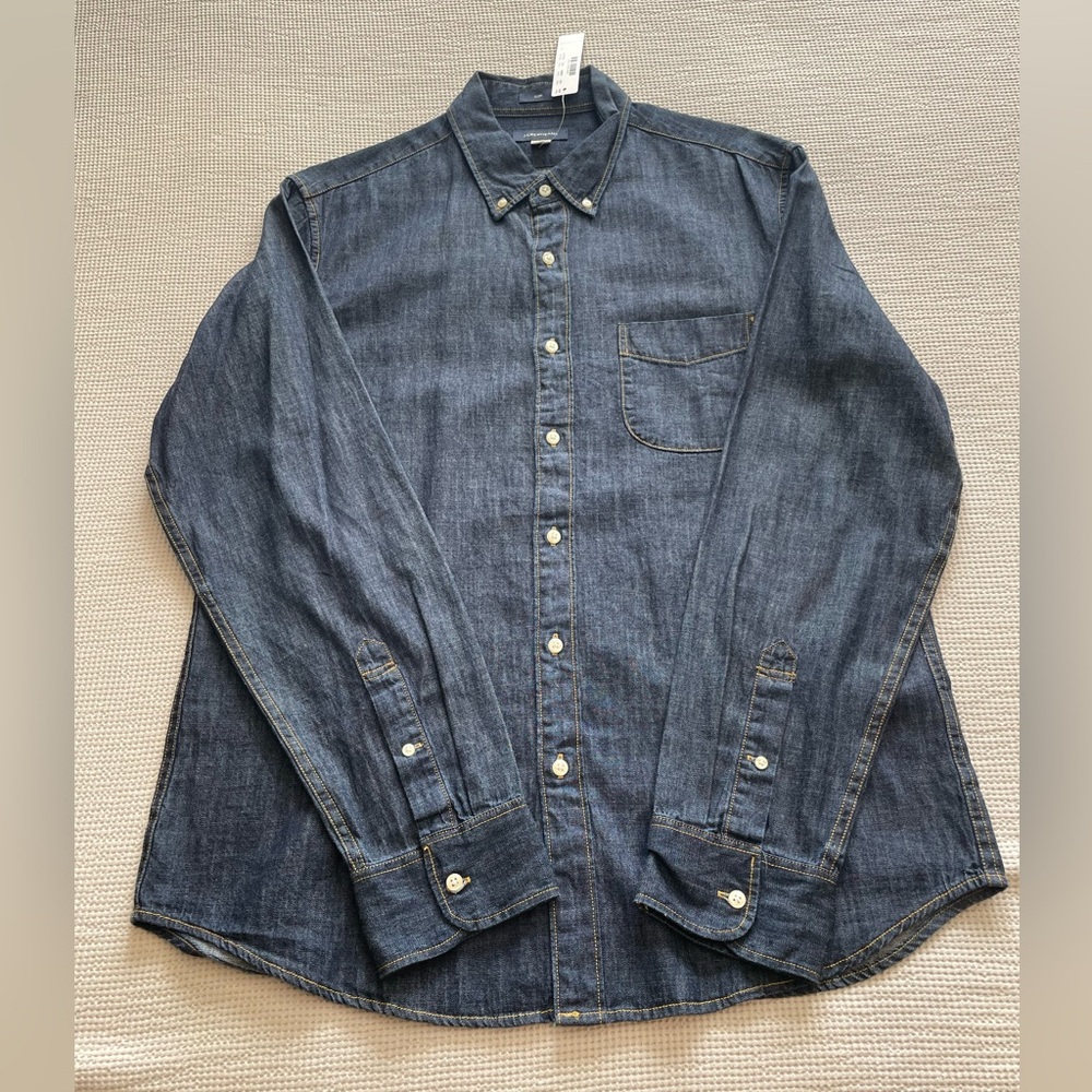J Crew Men’s G6860 Sz L Slim Midweight Denim Shirt